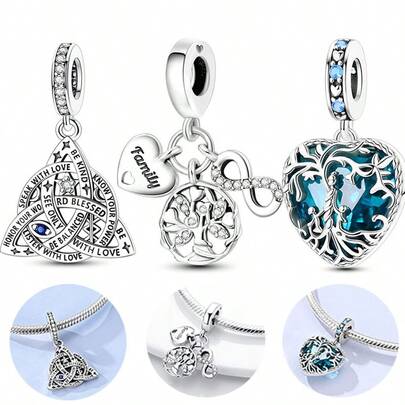 Lucky CeLucky Celtic Knot Tree Of Lofe Charms For Bracelets, Necklaces, And Accessories; Bead Making; Fine Jewelry; Holiday Gift