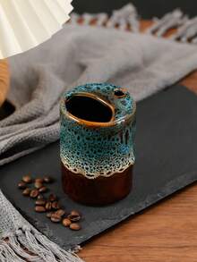 1个陶瓷裂纹釉马克杯，卡布奇诺咖啡杯，复古时尚拿铁杯，早餐牛奶杯，果汁杯，适合居家、办公室、咖啡馆、感恩节、情人节、母亲节、节日礼物 - 彩色 - 查看 7