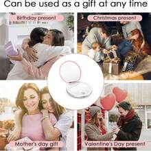 LED Makeup Mirror, Lighted Makeup Mirror, Portable Mini Makeup Mirror, USB Rechargeable LED Lighting Travel Makeup Mirror, Lighted Makeup Mirror, Dimmable Magnifying Folding Makeup Mirror, Touch Screen Brightness Adjustment, Multi-Function Vanity Mirror, Suitable For Dorm, Travel, Makeup, Office, Bedroom, Best Gift For Women On Valentine's Day/Mother's Day (Battery Capacity: 300mAh) - Multicolor - View 11
