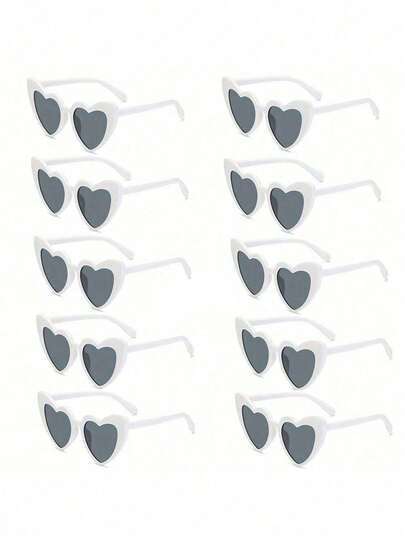 5pcs Vintage Fashion Heart-Shaped Glasses, Retro Stylish Heart-Shaped Glasses, Fashionable Cat-Eye Heart-Shaped Glasses, Cute & Interesting Heart-Shaped Decorative Fashionable Glasses, Suitable As Bridal, Bachelorette Party, Wedding, Party Fashion Accessory Gift (Slightly Scratched, Please Order Carefully), 1 Piece