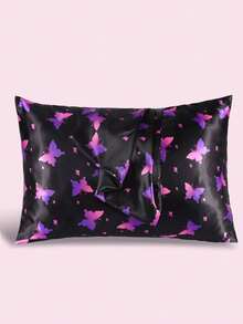 2个蝴蝶印花枕套（不含枕芯），面料柔软，适用于日常客厅、卧室装饰、沙发靠垫套、汽车枕套，也适用于家庭和宿舍床上用品。 - 藍色蝴蝶 - 查看 1