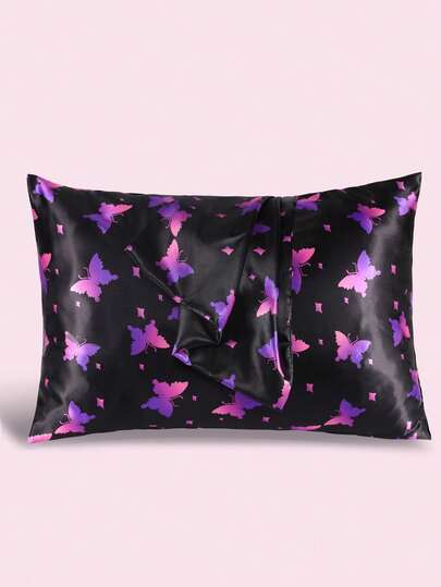 2个蝴蝶印花枕套（不含枕芯），面料柔软，适用于日常客厅、卧室装饰、沙发靠垫套、汽车枕套，也适用于家庭和宿舍床上用品。