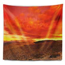 Designart 'Dramatic Red Sunset at Desert' Landscape Tapestry Blanket Décor Wall Art for Home and Office x Large: 92 in. x 78 in - como en la foto - Ver 2