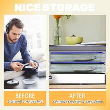 Funda para CD de almacenamiento de DVD 4 unidades 100 unidades capacidad de almacenamiento de CD soportes de plástico para CD y DVD carpeta para coche hogar oficina viajes 4 colores - 4 colores - Ver 6