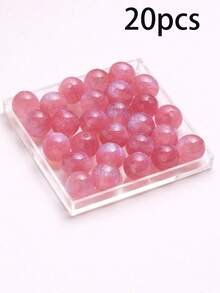 50pcs Dreamy Spring/Summer Galaxy Glitter Round Resin Beads, DIY Bracelet Jewelry Making Supplies - Multicolor - View 81