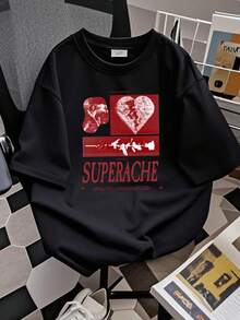 Women T-Shirt Print Superache Graphic Shirt,  Music GRAY Vintage Superache Album Shirt, Fan Gift Unisex Tee Crewneck Sweatshirt - 黑色 - 查看 2