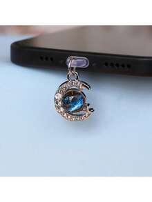1pc Blue Star Series Mobile Phone Decor Accessory, Dust Plug Pendant. Suitable For Type-C Interface Phones. Fashionable Mobile Phone Decoration, Exquisite Phone Accessory, Holiday Gift. - Multicolor - View 5