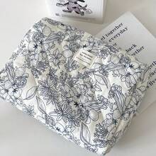 Tea Break Jungle Series Cosmetic Bag, Convenient Hand-Held Large Capacity Makeup Bag For Daily Use, Home, Travel - Navy Blue - View 6