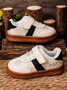 1 đôi giày thể thao đế bằng thấp cổ unisex mới, đế mềm chống trơn trượt, giày tập đi cho trẻ sơ sinh, giày chạy bộ thời trang đa năng cho học sinh, giày đế bằng nhẹ cho trẻ em, thích hợp cho mùa xuân, hè, thu, đông. - Màu be - Xem 3