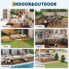 22PCS superior de madera de acacia azulejos de cubierta interconectados - 12 "x12" impermeable al aire  e interior de pisos - Instalación sencilla para el balcón, junto a la piscina, pared del jardín, marrón pintado - marrón - Ver 4