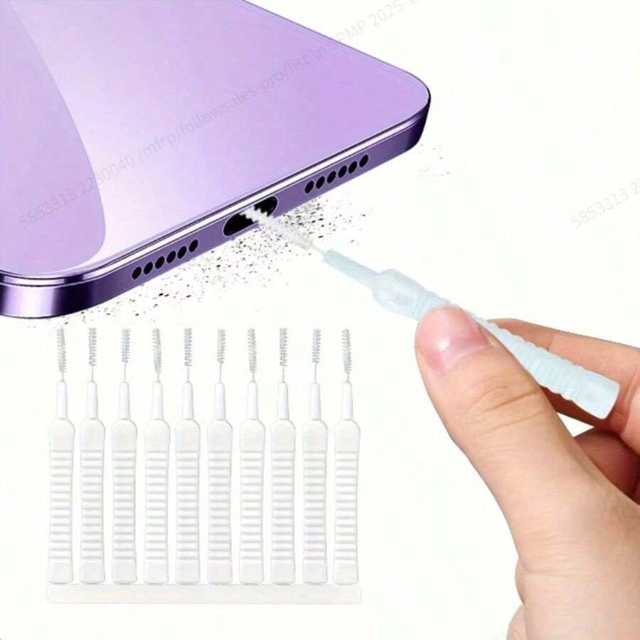10pcs/Set White Multi-Functional Shower Head Cleaning Brush, Bathroom Accessories - A - View 1