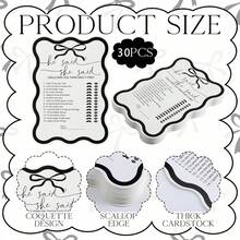 Bộ bài trò chơi "Anh ấy nói, cô ấy nói" dành cho tiệc cưới và lễ đính hôn theo phong cách tối giản với nơ đen, phù hợp cho khách mời. - A - Xem 11