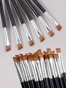 30支眼部化妆刷套装，尼龙毛眼影眼线遮瑕晕染刷，塑料手柄，专业化妆工具，适合化妆师和初学者 - 黑色 - 查看 4