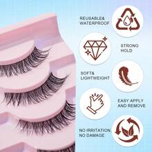 10 Pairs Lightweight Invisible Transparent Band False Eyelashes, Realistic Faux Lashes, Soft & Natural, Eyelash Extension, One-Piece Style, Fits Eye Shape - Criss Cross lashes - View 9