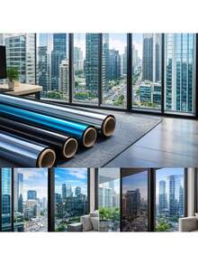 静电吸附隔热膜，可定制窗户玻璃贴膜，防紫外线隐私遮阳贴，适用于阳台、卧室、办公室 - A - 查看 2