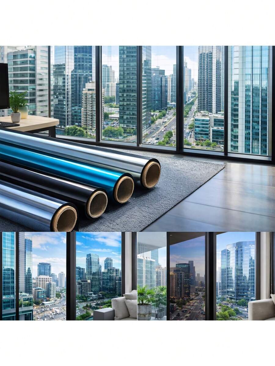 静电吸附隔热膜，可定制窗户玻璃贴膜，防紫外线隐私遮阳贴，适用于阳台、卧室、办公室