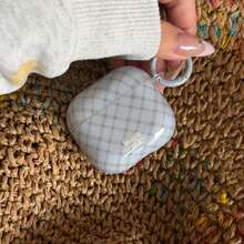 Gray-Blue Rhombus + Circle Pro 3/Pro 2/4/3/2 Case, Fashion Women Earphone Case, Minimalist Earphone Cover Compatible With Apple - Light Grey - View 9