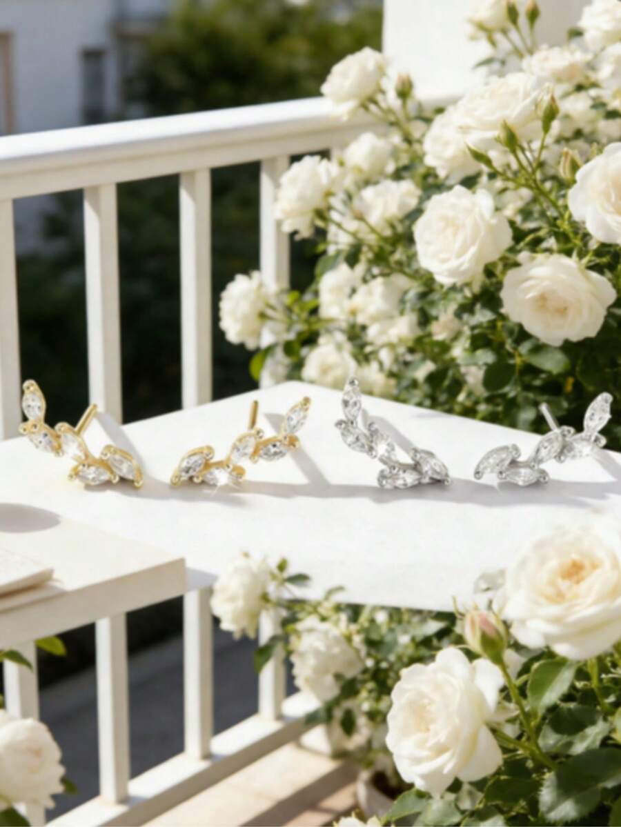 1 Pair S925 Sterling Silver Minimalist Geometric Stud Earrings, Niche Elegant Versatile Earrings For Daily Wear - Geometry 1 - View 1