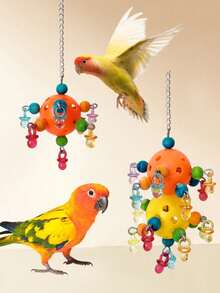 1pc Hollow Plastic Bird Cage Hanging Toy, Suitable For Small To Medium Birds, Helps Relieve Stress, Chewable, Bird Cage Toy - View 9