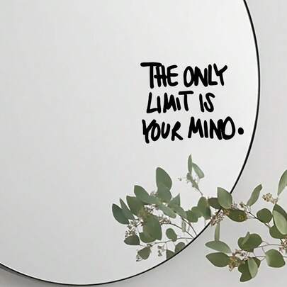 1 miếng dán chữ "Giới hạn duy nhất là suy nghĩ của bạn" - Trang trí nhà cửa cho phòng tắm, gương trang điểm, cửa ra vào và cửa sổ | Chỉ có miếng dán