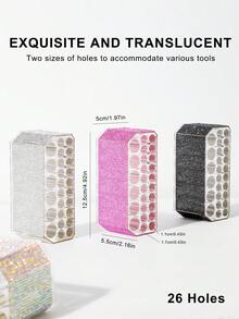 Multi-Functional Nail Art Tool Storage Rack, Rhinestone Nail Art Tool Storage Box, Nail Drill Bit Storage Box, Display Box, Nail Tool Organizer Rack, Nail Art Pens, Nail Brushes, Storage Tube, Desktop Organizer - Multicolor - View 2