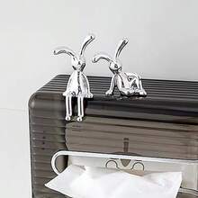 2 tượng thỏ tai dài hoạt hình trang trí, phụ kiện trang trí phòng khách, phòng ngủ, xe hơi, bàn làm việc, đồ trang trí nhỏ xinh cho bàn làm việc văn phòng hiện đại, trang trí quán bar, hiệu sách, quán cà phê, quà tặng cặp đôi, quà sinh nhật, quà tặng tiệc tùng, đạo cụ chụp ảnh - Thỏ con - Xem 3
