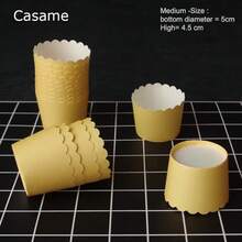 50 Uds. Revestimientos para cupcakes de Color sólido, tazas para pasteles, tazas de dulces, vasos de postre de papel para deíris y recuerdo de cumpleaños GTTY - Rojo - Ver 3