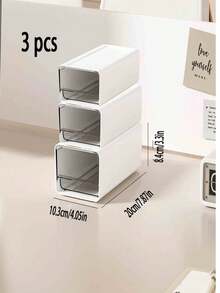1/2/3pcs Stackable Desktop Storage Box, File Sorting Organizer, Small Drawer Desktop Storage Box, Transparent Small Plastic Drawer Cabinet, Stackable Plastic Drawer, Suitable For Home, Office, Crafts, Pencils And Other Items Desktop And Drawer Storage Organizer, Home Storage Product, Desktop Organization Tool, Back To School, Graduation Season - White - View 13