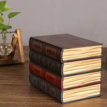 Vintage Wooden Book Model With Cover, Office And Photography Decor Artificial Book Prop, Home Organization Storage Box - View 2