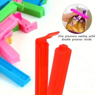 30/20/10pcs Food Bag Sealing Clips, 1.7/4.33 Inch Plastic Bag Sealing Clips, Colorful Bread Bag Sealing Clips For Food And Snack Storage, Kitchen Storage And Organization, Kitchen Accessories