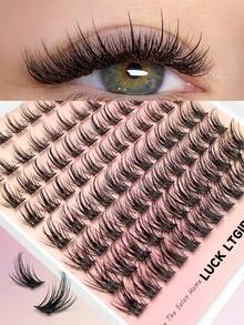 96pcs C-Curl Eyelash Cluster Voluminous Fluffy 10-16mm Ultra-Lightweight DIY Individual Eyelash Extension - C - View 1