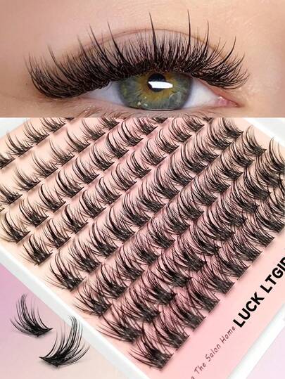96pcs C-Curl Eyelash Cluster Voluminous Fluffy 10-16mm Ultra-Lightweight DIY Individual Eyelash Extension