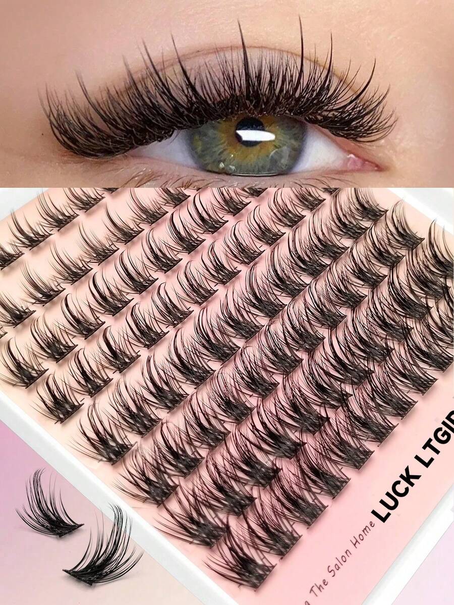 96pcs C-Curl Eyelash Cluster Voluminous Fluffy 10-16mm Ultra-Lightweight DIY Individual Eyelash Extension - C - View 1