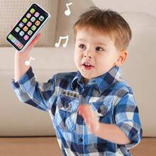 1个儿童仿真智能手机玩具，带声光效果的音乐早教手机模型，圣诞节和万圣节礼物 - 彩色 - 查看 6