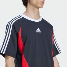 Adidas Originals 男士 TEAMGEIST 短袖针织无领短袖T恤 TKE2777 - 黑色 - 查看 4