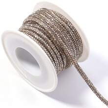 Dây ống đính đá 4mm, dài 5 thước Anh/cuộn, dây rỗng đính đá sang trọng dùng để trang trí dây giày, phụ kiện tóc, hộp và túi xách, 6 hàng đá đính trong ống. - Dây thừng ống tròn khoan nước - Xem 15