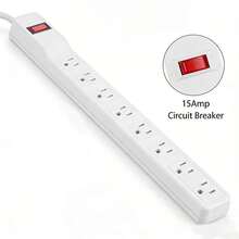 Regleta con Protector contra Sobretensiones de 8 Tomas, Cable de 3.3 pies con Interruptor Iluminado, para Hogar, Oficina, Colegio, Tienda y Garaje, 15A 125V 1875W, 14AWG, Negra - Tipo de Enchufe A USA (110-127V) - Ver 8