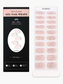 20 miếng dán móng tay gel màu nude trơn, bán khô, họa tiết chấm bi laser tối giản độc đáo, tự dính, dễ sử dụng, phù hợp cho phụ nữ và bé gái tự làm móng tại nhà. - Màu be - Xem 4