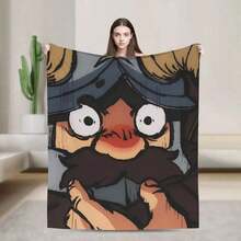 Dungeon Meshi Anime Marcille Laios Flannel Blanket Winter Soft Warm Throw Blanket Bedroom Novelty Bedspread Sofa Bed Cover.Jpg - Black - View 6