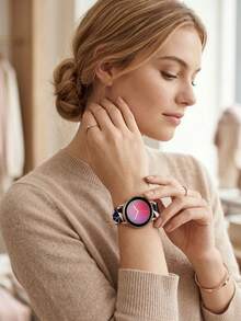1条20mm/22mm时尚彩色几何星形图案软硅胶表带，兼容三星Galaxy Watch 7/6/5/4/3/Active 2/40mm/44mm/46mm，兼容华为Watch GT 5/4/3/2/Pro/Runner，通用快拆式柔性替换表带，配优雅玫瑰金金属表扣。 - 20mm - 查看 6