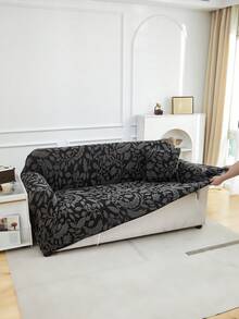 1件新款欧式植物叶子高弹力沙发套，防刮、防尘、保护性沙发套，适合所有季节和场合 - 淺灰色 - 查看 9