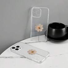 1pc Minimalist Fresh Daisy Flower Transparent Soft Phone Case - Clear - View 4
