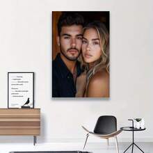 Customizable Wooden Frame Canvas Wall Art, Personalized Family Portrait And Action Photo Print, Suitable For Living Room, Bedroom, Home Office Decoration - Multicolor - View 3