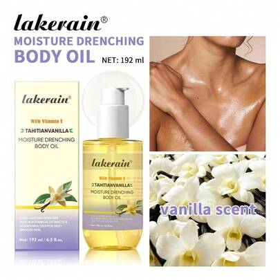 زيت العناية بالجسم المغذي والمقوي بالفانيليا 192مل، يحتوي على فيتامين E، عالي التغذية، يشد البشرة ويقلل من الخطوط الدقيقة، مناسب لتدليك الأزواج للاسترخاء من التعب