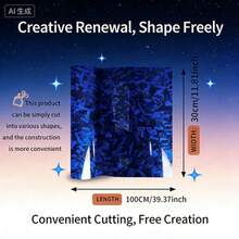 11.81英寸 x 39.37英寸 PET碳纤维汽车贴膜，车辆干贴，汽车摩托车乙烯基贴膜 - 花碳PET - 查看 8