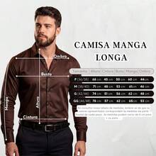 Men's Satin Shirt, Premium Fabric, Simple, Regular Fit, Button-Down - Óxido marrón - Ver 4