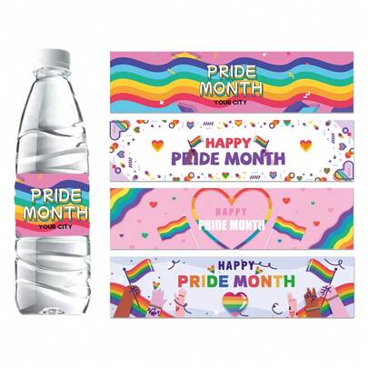 24pcs LGBT Pride Stickers, Self-Adhesive Bisexual Stickers, Waterproof Rainbow Sticker Set For Pride Month Decoration On Water Bottles, Envelopes, Cards, Gifts