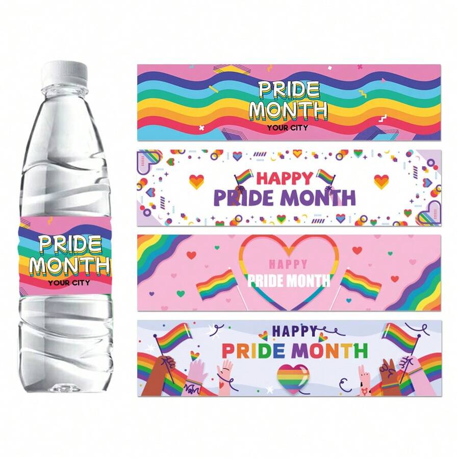 24pcs LGBT Pride Stickers, Self-Adhesive Bisexual Stickers, Waterproof Rainbow Sticker Set For Pride Month Decoration On Water Bottles, Envelopes, Cards, Gifts - View 1