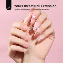 Beetles Gel Nail Kit Short Almond Gift Spree Easy DIY Extension Set Gift For Women - Coffin Medium 576pcs(Etch-x Nail Kit) - View 2
