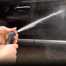 高级洗车软管 - 可伸缩软管、高压水枪、可调压力浇水系统，适用于洗车和园艺 - 3/4英寸美标螺纹、橡胶软管和喷嘴 - B - 查看 8